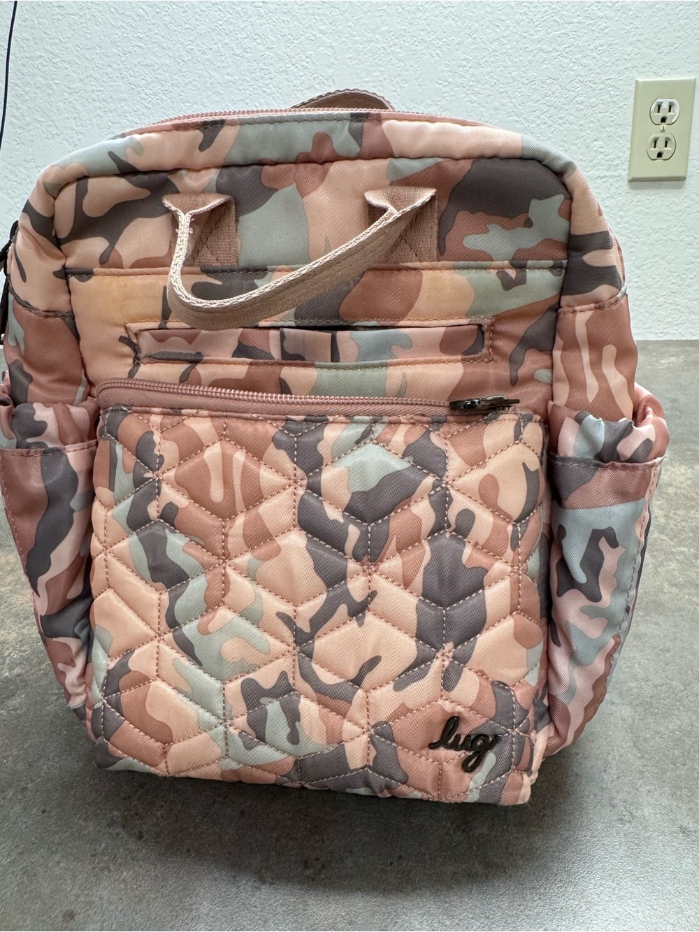 lug Quilted Dodger Camo Backpack - Pink, Tan & Gray